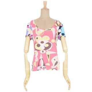 エミリオプッチ(EMILIO PUCCI)のエミリオプッチ Tシャツ カットソー 総柄 レーヨンジャージー トップス(カットソー(半袖/袖なし))