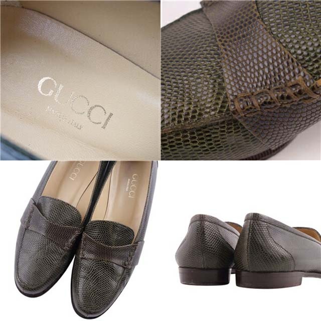 Gucci(グッチ)のグッチ ローファー モカシン リザード レザー レディース 革靴 シューズ レディースの靴/シューズ(ローファー/革靴)の商品写真