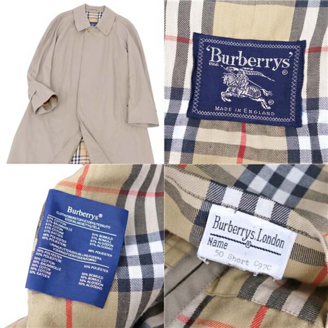 BURBERRY(バーバリー)のバーバリー コート 英国製 ステンカラーコート バルマカーン メンズ 裏チェック メンズのジャケット/アウター(ステンカラーコート)の商品写真