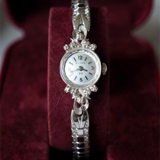 ブローバ(Bulova)の美品★BULOVA K14WG×ダイヤ カクテルウォッチ★オメガ agete (腕時計)