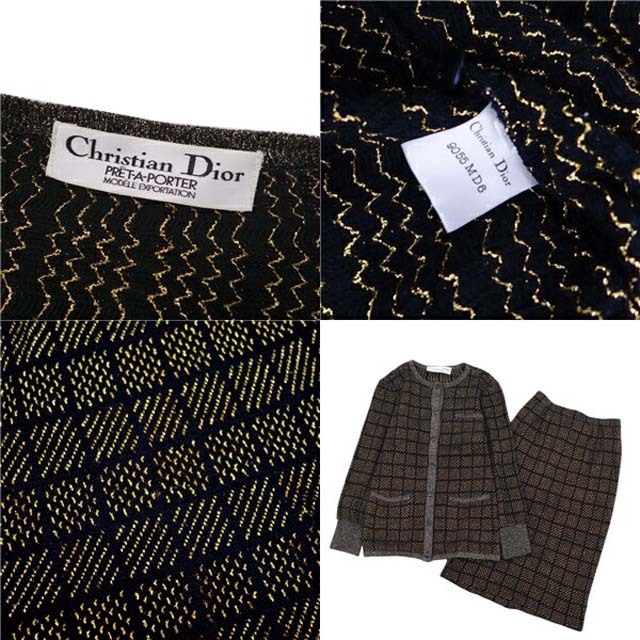Christian Dior(クリスチャンディオール)のクリスチャンディオール セットアップ スカートスーツ ニット カーディガン レディースのフォーマル/ドレス(スーツ)の商品写真