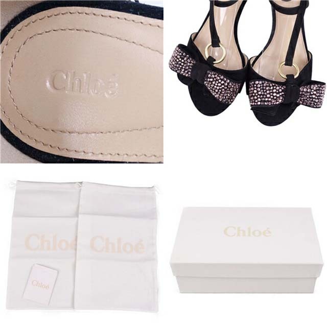 Chloe(クロエ)のクロエ サンダル 2018SS リボン アンクルストラップ フラットサンダル レディースの靴/シューズ(サンダル)の商品写真