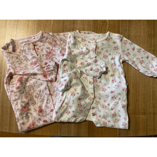 NEXT(ネクスト)の花柄　足付きロンパース　2枚セット キッズ/ベビー/マタニティのベビー服(~85cm)(ロンパース)の商品写真