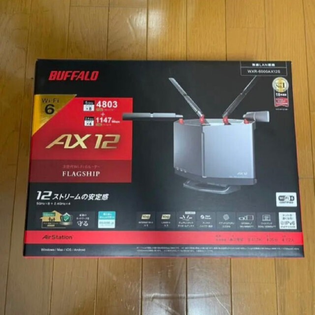 ほぼ新品 BUFFALO Wi-Fiルーター WXR-6000AX12S
