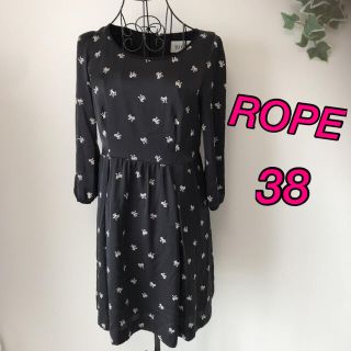 ロペ(ROPE’)のROPE❤️ロペ❤️Mサイズ✨上品✨上質✨リボン✨かわいい✨黒のワンピース✨(ひざ丈ワンピース)