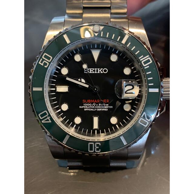 Seiko mod nh35ムーブメント搭載 セイコー 赤サブ ベンツ針 セイコーNH35 36ベンツ(焼け有り太針)