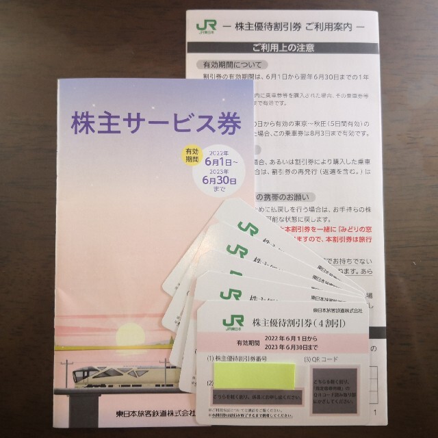 チケット最新 JR東日本 株主優待割引券 10枚 株主サービス券1冊