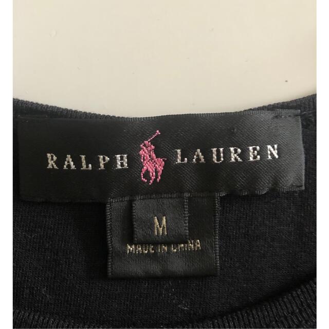 Ralph Lauren(ラルフローレン)のラルフローレン ピンクポニー  半袖Tシャツ 黒×ピンク M レディースのトップス(Tシャツ(半袖/袖なし))の商品写真