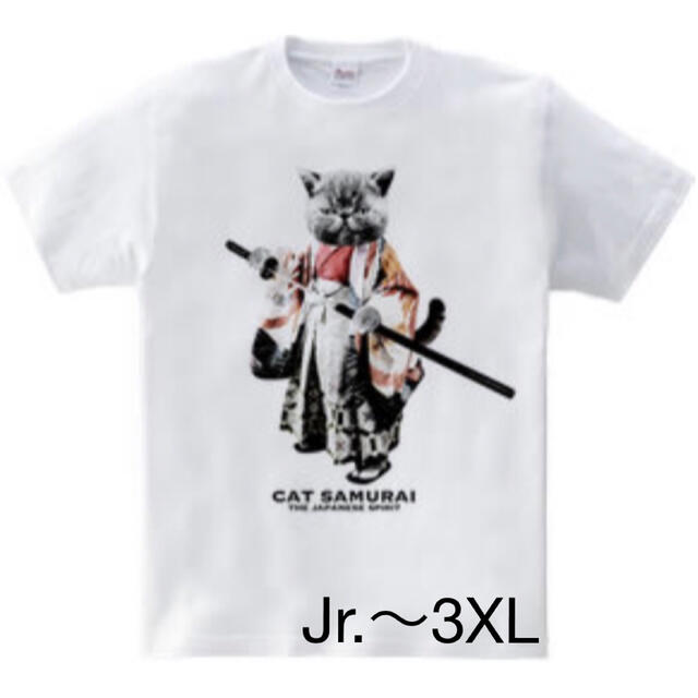 猫 Tシャツ 侍 エキゾチックショートヘア ネコ サムライ 武士 キャット 剣士