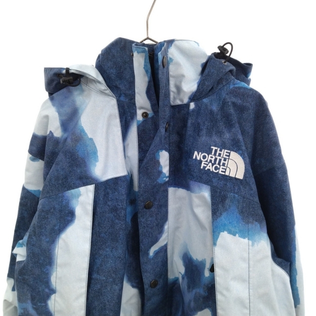 SUPREME シュプリーム 21AW×THE NORTH FACE Bleached Denim Print Mountain Jacket ノースフェイス ブリーチデニム マウンテンジャケット ブルー NP52100I