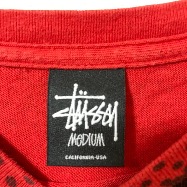 STUSSY(ステューシー)のステューシー　stussy 半袖　Tシャツ　レッド　M 希少デザイン メンズのトップス(Tシャツ/カットソー(半袖/袖なし))の商品写真