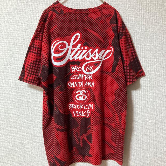 STUSSY(ステューシー)のステューシー　stussy 半袖　Tシャツ　レッド　M 希少デザイン メンズのトップス(Tシャツ/カットソー(半袖/袖なし))の商品写真