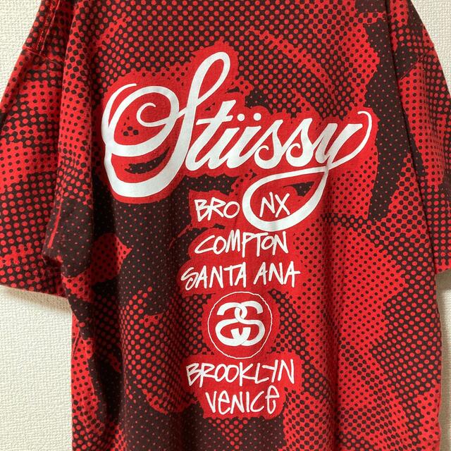 STUSSY(ステューシー)のステューシー　stussy 半袖　Tシャツ　レッド　M 希少デザイン メンズのトップス(Tシャツ/カットソー(半袖/袖なし))の商品写真