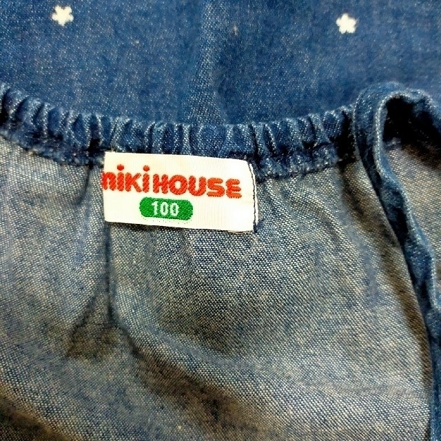 mikihouse(ミキハウス)のミキハウス)デニムキャミワンピース100サイズ キッズ/ベビー/マタニティのキッズ服女の子用(90cm~)(ワンピース)の商品写真