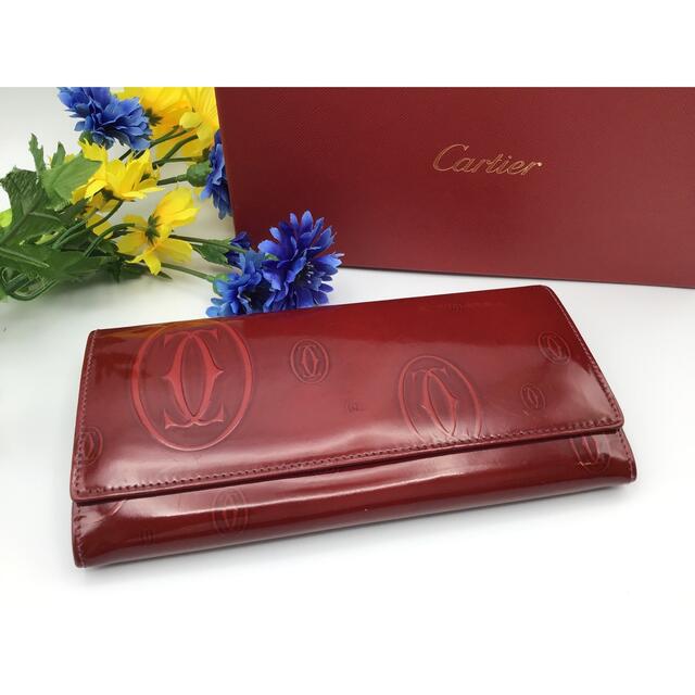 Cartier 長財布 エナメル ハッピーバースデー パテントレザー