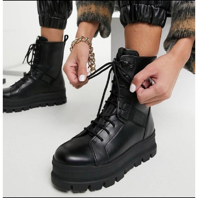 UGG - 【新品】UGG 防水 本革レザーブーツ ブラック 25.0cmの通販 by