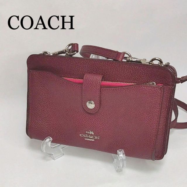 COACH(コーチ)の極美品✨COACH ポップアップ メッセンジャー ショルダーバッグ ワインレッド レディースのバッグ(ショルダーバッグ)の商品写真