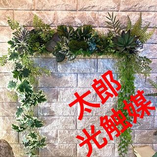 光触媒　人工観葉植物　ウォールグリーン　フェイク　フラワー405655(壁掛けミラー)