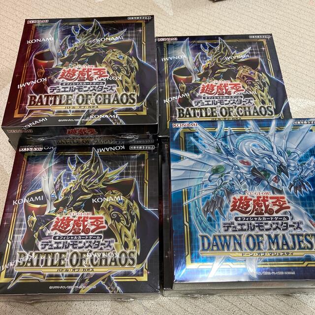 トレーディングカードバトルオブカオス 5box、ドーンオブマジェスティ1box新品 未開封  遊戯王