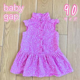 ベビーギャップ(babyGAP)のbabygap 小花柄　ピンクのワンピース　90(ワンピース)