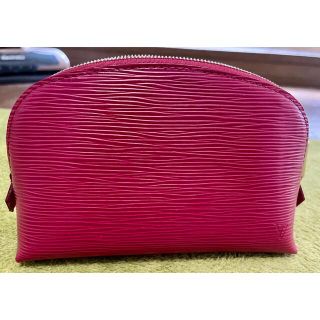 LOUIS VUITTON Coral Red Epi Leather Cosmetic Pouch PM POCHETTE COSMETIQUE