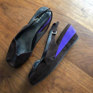 プラダ(PRADA)のPRADAプラダ　ヴィンテージ　スエードサンダル　39 24.5 25.0cm(サンダル)