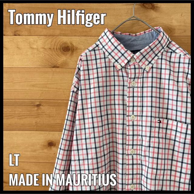 TOMMY HILFIGER(トミーヒルフィガー)の【Tommy Hilfiger】チェック柄 長袖シャツ 刺繍ロゴ LT US古着 メンズのトップス(シャツ)の商品写真