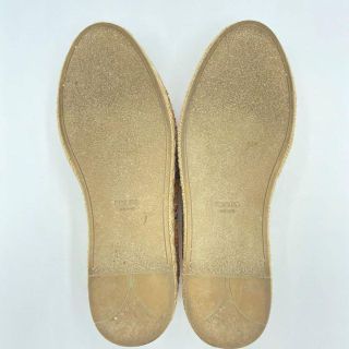 ★ほぼ未使用★プラダ エスパドリーユ 23.5 オレンジ 花柄 靴 レディース
