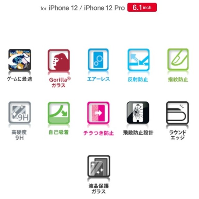 ELECOM(エレコム)のiPhone12,12pro 背面用ガラスフィルム　アルミ　新品未使用 スマホ/家電/カメラのスマホアクセサリー(保護フィルム)の商品写真