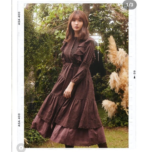 ワンピースHer lip to　Two-Tone Ruffled Lace Dress