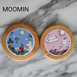 ムーミン(MOOMIN)のタイル&ウッドのムーミン コースター２枚セット(テーブル用品)