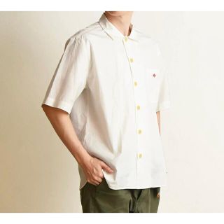 DANTON 半袖シャツ コットンポプリン ワッペンロゴ ワークシャツ 定番
