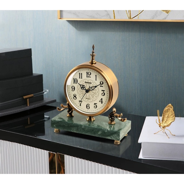アメリカ式 復古置時計　高級置物 静音置時計 大理石