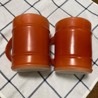 ファイヤーキング(Fire-King)のファイヤーキング　バレルマグ　オレンジ　2個セット　FireKing (食器)