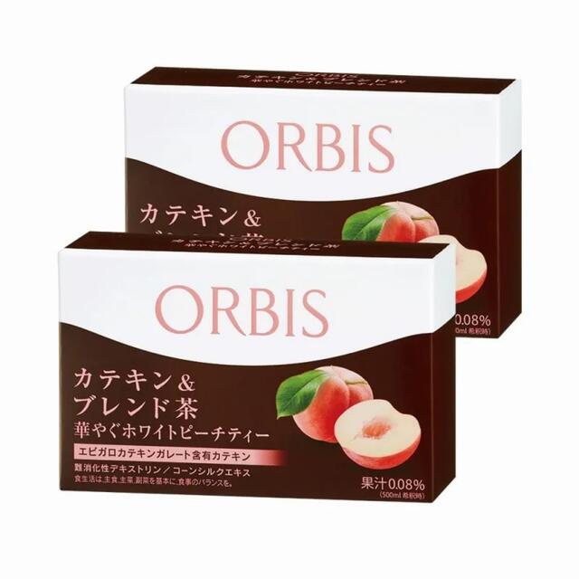 ORBIS(オルビス)のカテキン＆ブレンド茶 2箱セット華やぐホワイトピーチティー×2箱 食品/飲料/酒の健康食品(健康茶)の商品写真