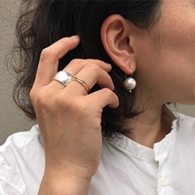 ミズキ K14 バロックパール ダイヤ ピアス ○待望の再入荷