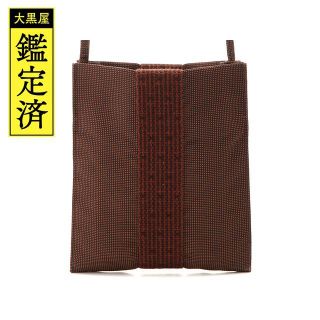 エルメス(HERMES)のHERMES エルメス　エールラインポシェット　ブラウン キャンバスか【471】(ショルダーバッグ)