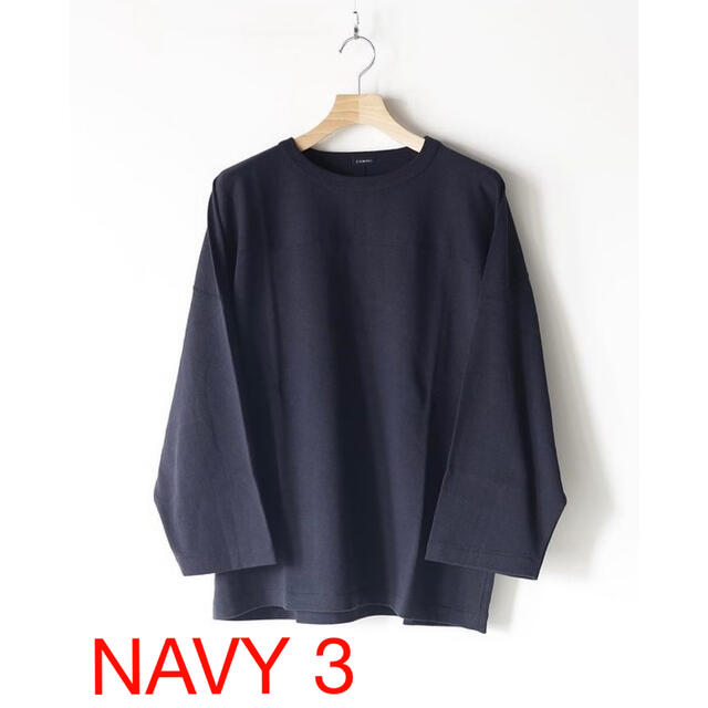 COMOLI(コモリ)のcomoli 22awフットボールTネイビー　navy 3番 メンズのトップス(Tシャツ/カットソー(七分/長袖))の商品写真