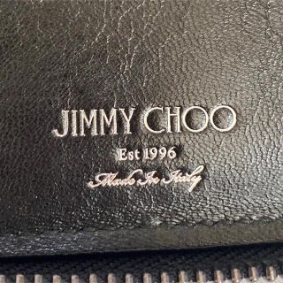 JIMMY CHOO - 【極美品】JIMMY CHOO BARON ロゴ型 黒 ラージ ラウンド