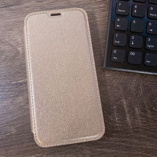 iPhone ケース スマホケース カバー 手帳型 レザー ゴールド(iPhoneケース)