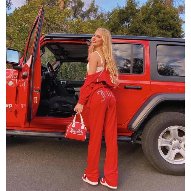 juicy couture♡レッド キラキラ ベロア パンツ Y2K 2000s | www