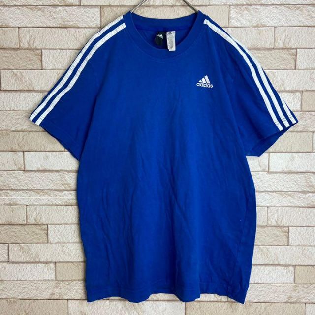 adidas(アディダス)のadidas Tシャツ パフォーマンス ロゴ スリーライン 古着 スポーツ メンズのトップス(Tシャツ/カットソー(半袖/袖なし))の商品写真