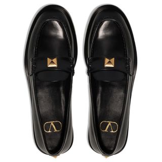 Valentino ヴァレンティノ スタッズ ローファー 黒 37 極美品-