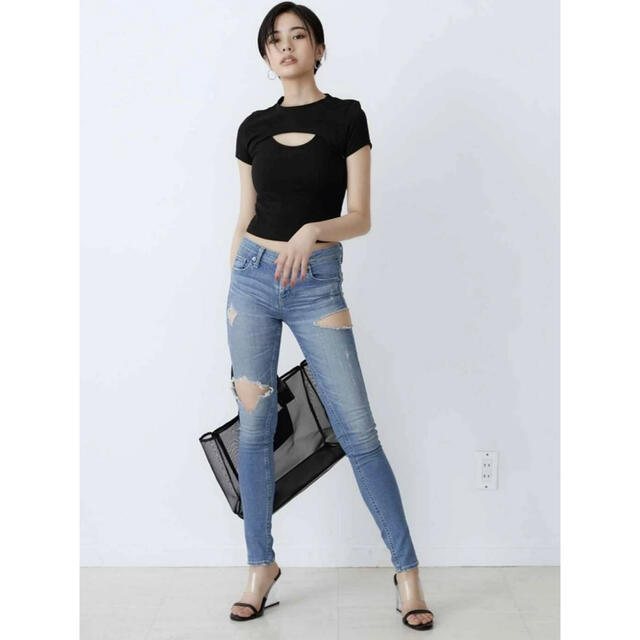gyda SIDE RIPPED スキニーデニム PT-