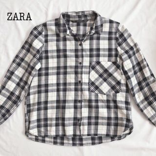 ザラ(ZARA)のZARA ザラ シャツ 長袖 7分袖 チェック S～M(シャツ/ブラウス(長袖/七分))