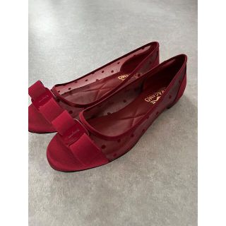 サルヴァトーレフェラガモ(Salvatore Ferragamo)の新品未使用 フェラガモ ドットメッシュ パンプス 5 1/2(バレエシューズ)