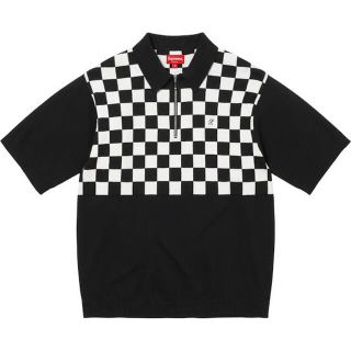 シュプリーム(Supreme)のM 黒 Supreme Checkerboard Half Zip Polo(ポロシャツ)