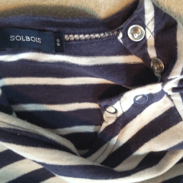 SOLBOIS ソルボア プリント ボーダー Tシャツ 90cm キッズ/ベビー/マタニティのキッズ服男の子用(90cm~)(Tシャツ/カットソー)の商品写真