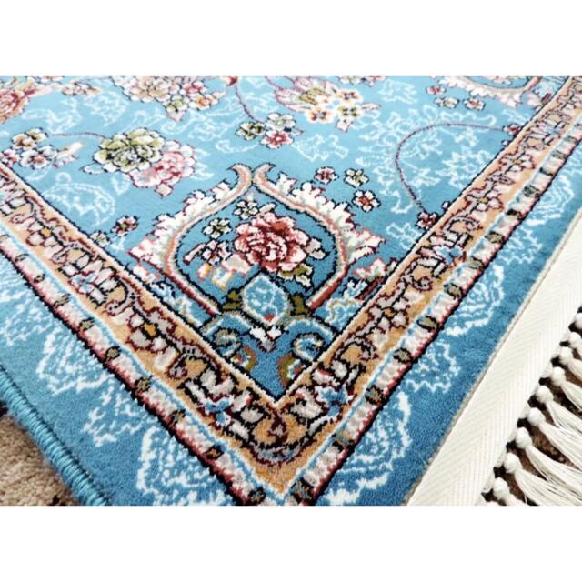 ウィルトン織り細かな密度ペルシャ絨毯/ゴージャスな色柄の高級玄関マット