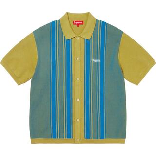 シュプリーム(Supreme)のL ライム Supreme Stripe Button Up Polo 新品(ポロシャツ)